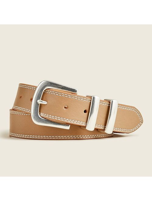 J.Crew Leather belt with large gold buckle