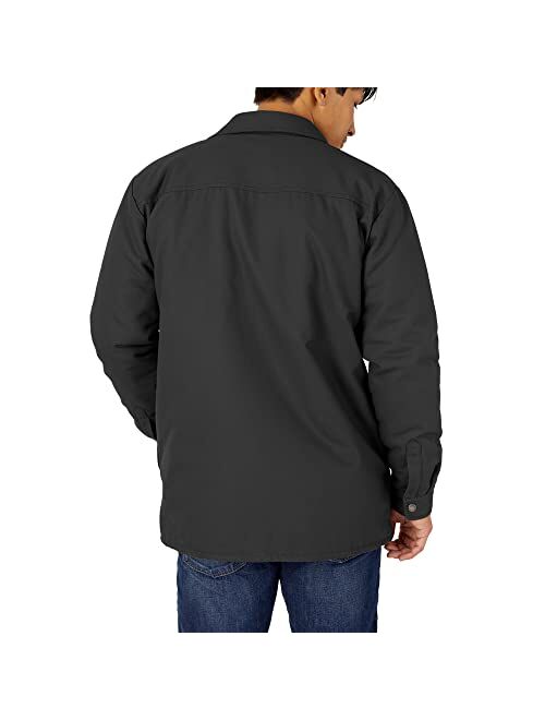Dickies Men's Flannel Lined Duck Shirt Jacket with Hydroshield