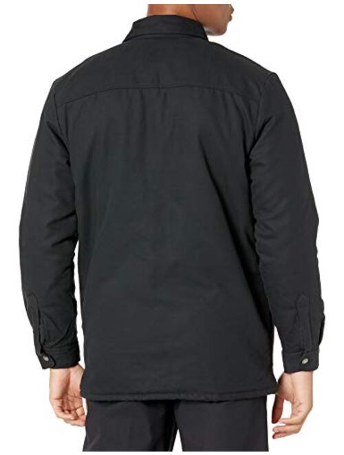 Dickies Men's Flannel Lined Duck Shirt Jacket with Hydroshield