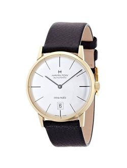 Intra-Matic Silver Dial SS Black Leather Auto Men's Watch H38475751