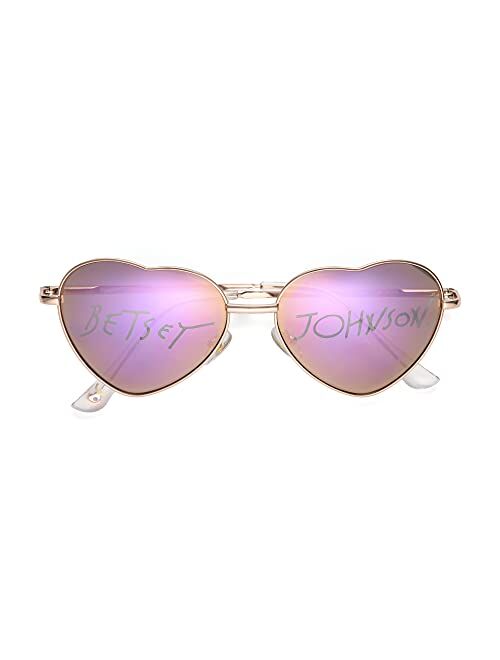 Betsey Johnson Women's Giselle Sunglasses Heart, Pink, 54mm