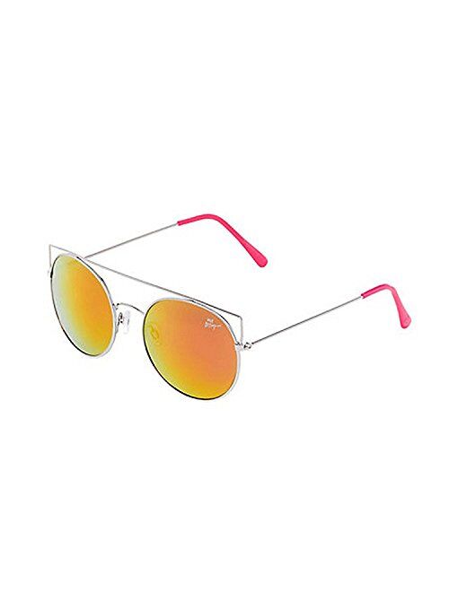Betsey Johnson Women's Top It Off Colored Lens Sunglasses, Pink Orange