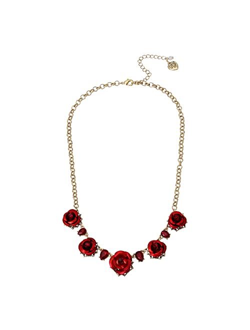 Betsey Johnson Rose Necklace RED 374234GLD600