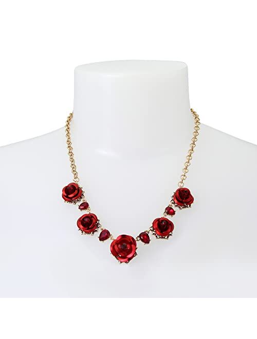 Betsey Johnson Rose Necklace RED 374234GLD600