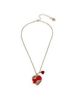Candy Heart Box Pendant Necklace RED, 374233GLD600