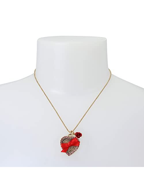Betsey Johnson Candy Heart Box Pendant Necklace RED, 374233GLD600