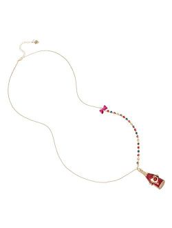 Champs Pendant Long Necklace Pink 373753GLD650
