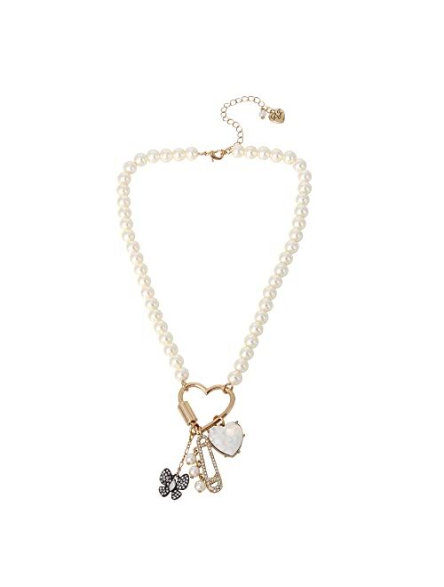 Betsey Johnson Heart Charm Pendant Necklace