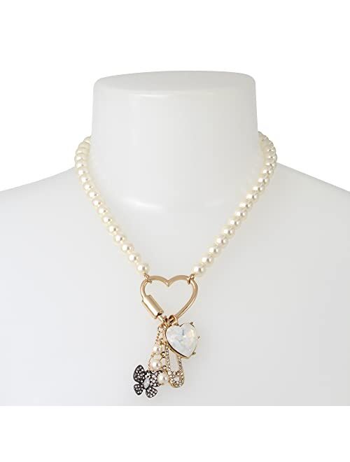 Betsey Johnson Heart Charm Pendant Necklace