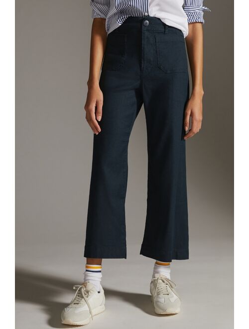 Buy Maeve The Colette Cropped Linen Wide-Leg Pants online | Topofstyle