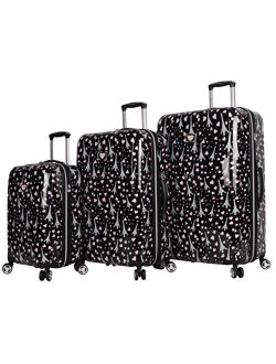 Designer Luggage Collection - Expandable 3 Piece Hardside Lightweight Spinner Suitcase Set - Travel Set includes 20-Inch Carry On, 26 inch and 30-Inch Chec