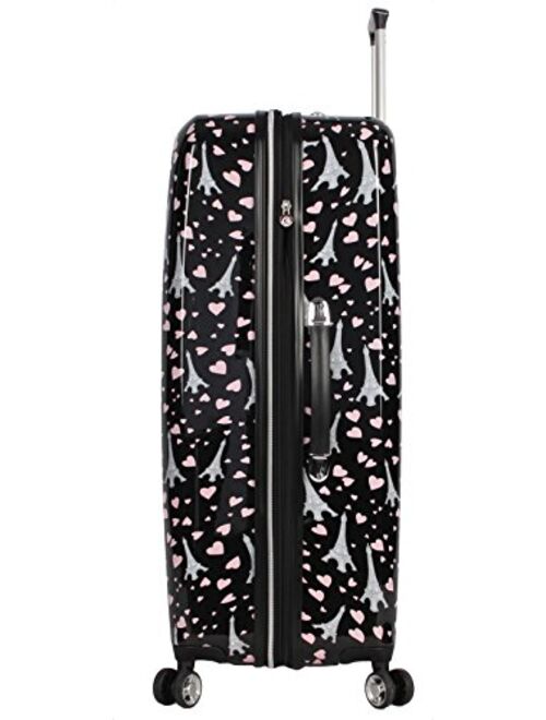 Betsey Johnson Designer Luggage Collection - Expandable 3 Piece Hardside Lightweight Spinner Suitcase Set - Travel Set includes 20-Inch Carry On, 26 inch and 30-Inch Chec