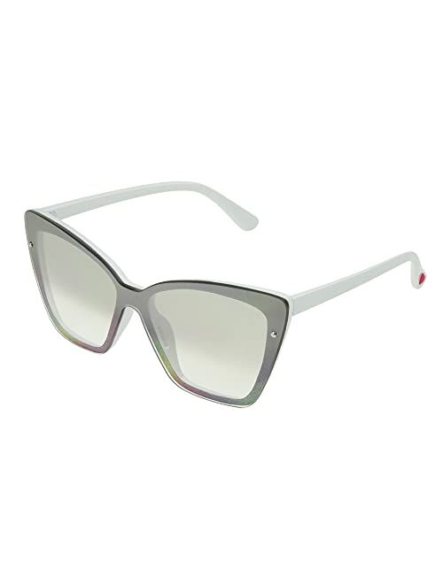 Betsey Johnson Women's Anabella Sunglasses Cateye, White, 146mm