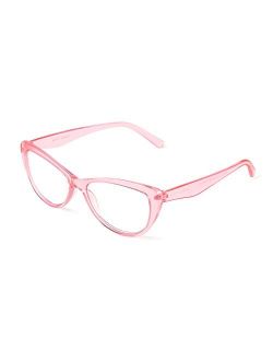 Yara Blue Light Reading Glasses, Crystal Pink, 40mm