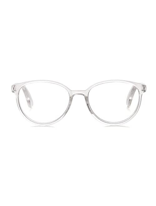 Betsey Johnson Astra Blue Light Reading Glasses, Crystal Clear, 40mm