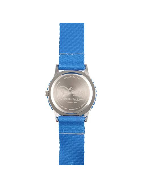 Disney Kids' W000232 Mickey Mouse Stainless Steel Time Teacher Watch with Blue Nylon Band