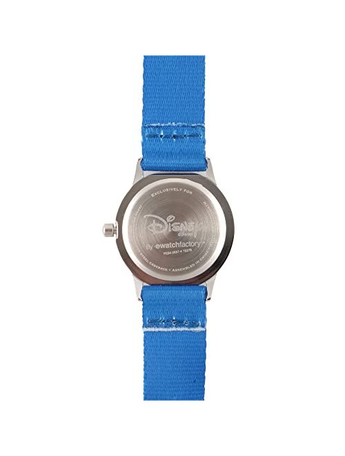 Disney Kids' W000022 "Time Teacher" Stainless Steel Watch with Blue Nylon Band