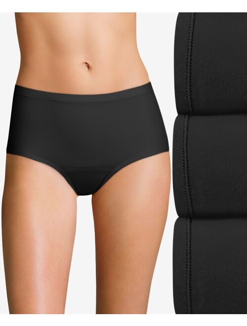 Hanes Women's Fresh & Dry Light Period Underwear, 3-Pk Brief
