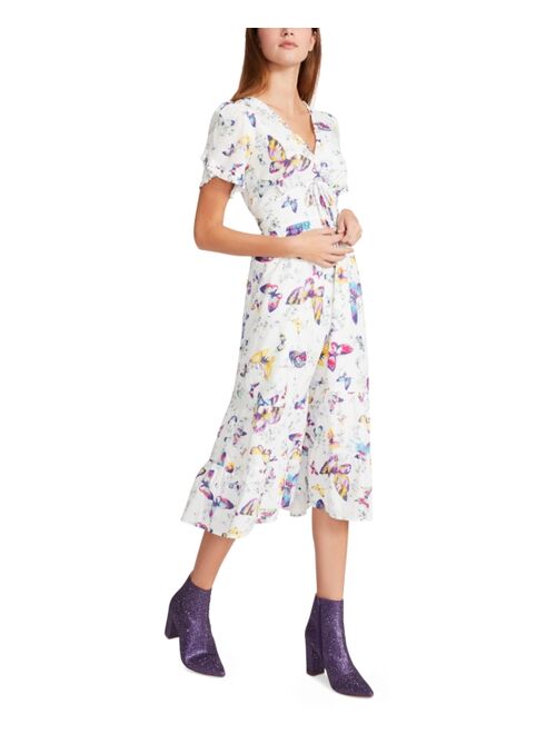 Betsey Johnson Ruffled Printed Midi Dress