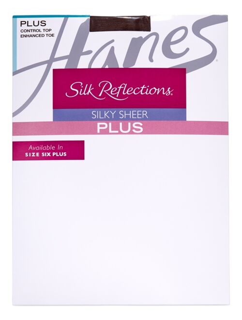 Hanes Silk Reflections Plus Size Control Top Reinforced Toe Pantyhose