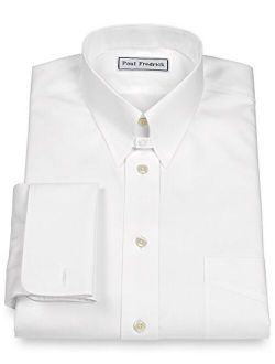 Paul Fredrick Men's Non-Iron Cotton Pinpoint Snap Tab Collar Dress Shirt