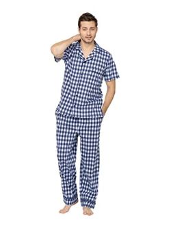 Short Sleeve Pajamas For Men - Men Cotton Pajamas Set