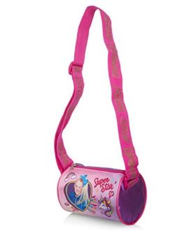 Jojo Siwa Crossbody Duffel Purse for Girls, Glitter Printed Sling Bag with Adjustable Nylon Strap, Little Girl's Lightweight Messenger Bag, Toddler's Sling Bag for School