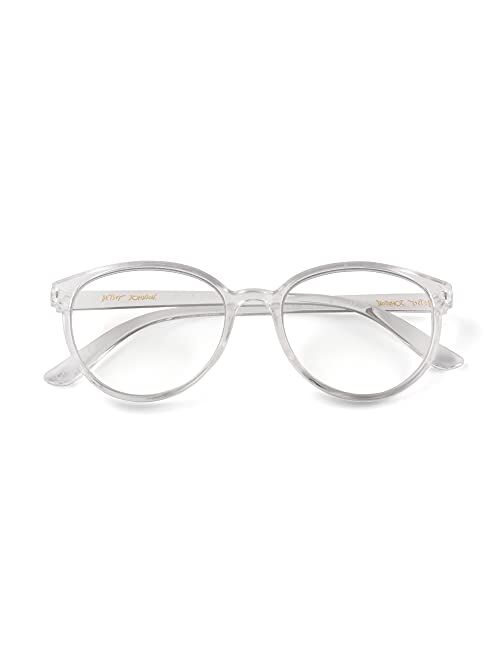 Betsey Johnson womens Astra Glasses Blue Light Glasses Frame, Crystal Clear, 40mm US