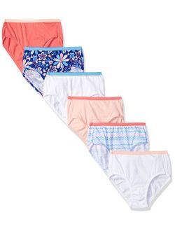 Girls' 100% Cotton Tagless Brief Panties, Multipack