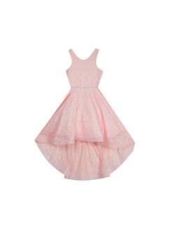 Rare Editions Big Girls Glitter Stretch Lace Hi-to-Low Dress