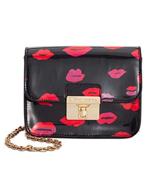 Betsey Johnson XOX Mini Crossbody Purse, Black Multi