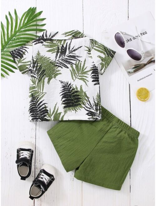 Shein Baby Tropical Print Shirt & Shorts