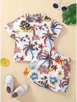 Baby Tropical Print Shirt & Shorts
