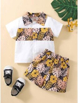 Baby Tropical Print Shirt & Shorts
