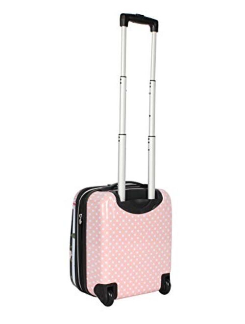 Unknown Betsey Johnson Designer Underseat Luggage Collection - 15 Inch Hardside Carry On Suitcase for Women- Lightweight Under Seat Bag with 2-Rolling Spinner Wheels (Str
