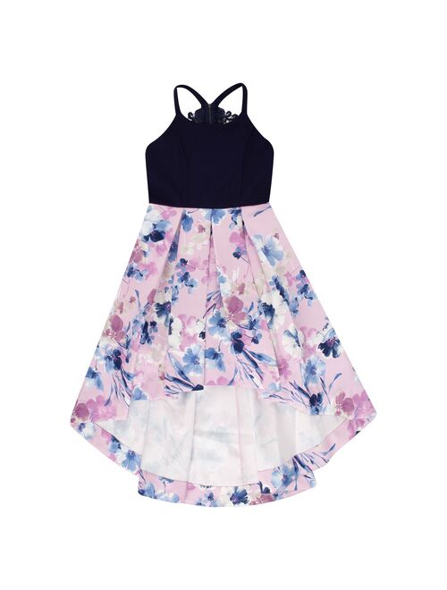 Girls 7-16 Speechless Lace Back Floral High Low Dress