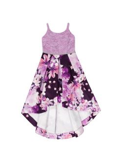 Girls 7-16 Speechless Lace to Floral High Low Dress