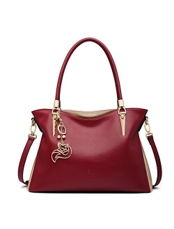 Laorentou Cow Leather Handbags for Women Top-handle Bags, Lady Satchel Shoulder Bag Ladies Pocketbooks Work Tote Purse Valentines Day