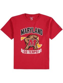 Youth Red Maryland Terrapins Strong Mascot T-shirt