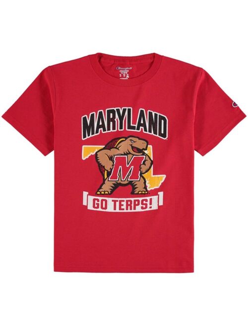 Champion Youth Red Maryland Terrapins Strong Mascot T-shirt