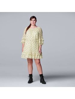 Plus Size Simply Vera Vera Wang Chiffon Ruffle Dress