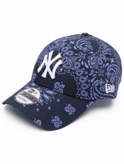 CAP NY-embroidered paisley-print cap