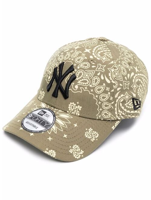 NEW ERA CAP NY-embroidered paisley-print cap