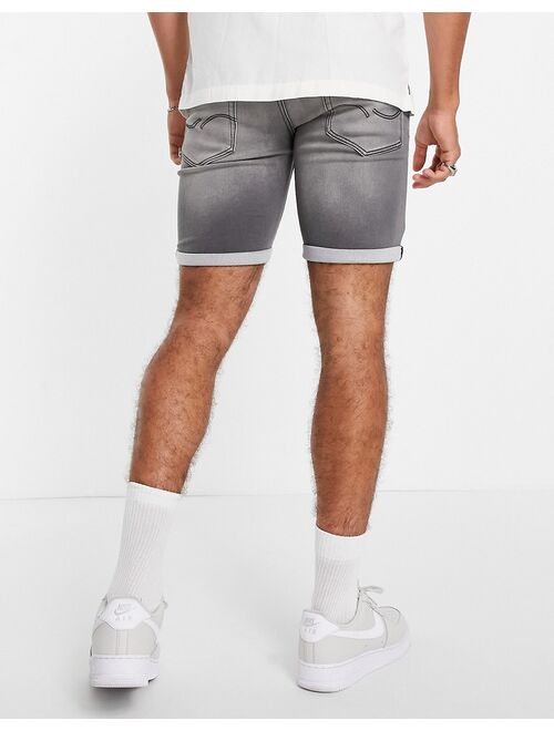 Jack & Jones denim shorts in gray