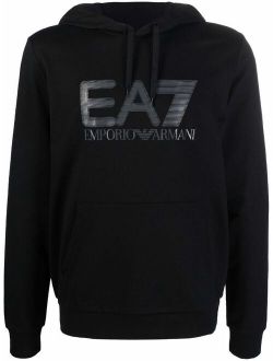 Ea7 Emporio Armani logo-print cotton hoodie