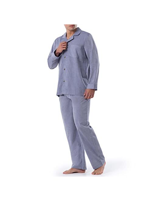 Geoffrey Beene Men's Broadcloth Long Sleeve Shirt and Pant Pajama Set