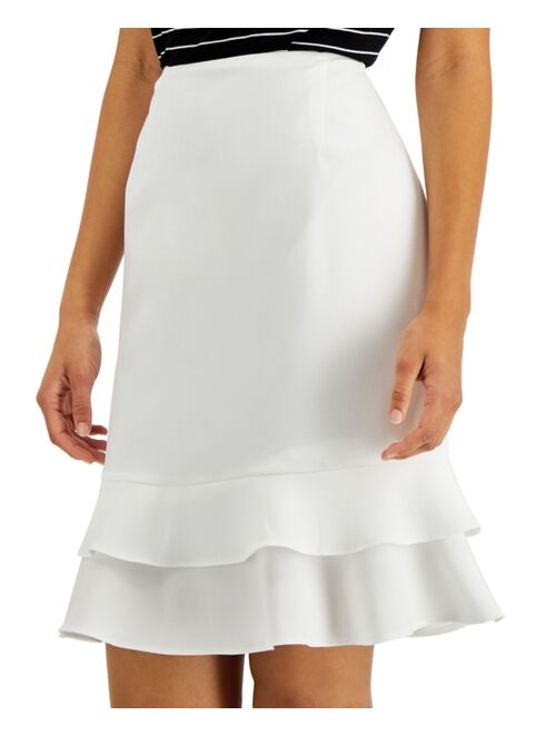 Kasper Petite Tiered Ruffled Skirt