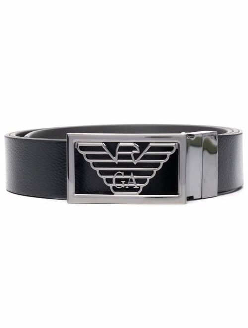 Emporio Armani logo-plaque leather belt