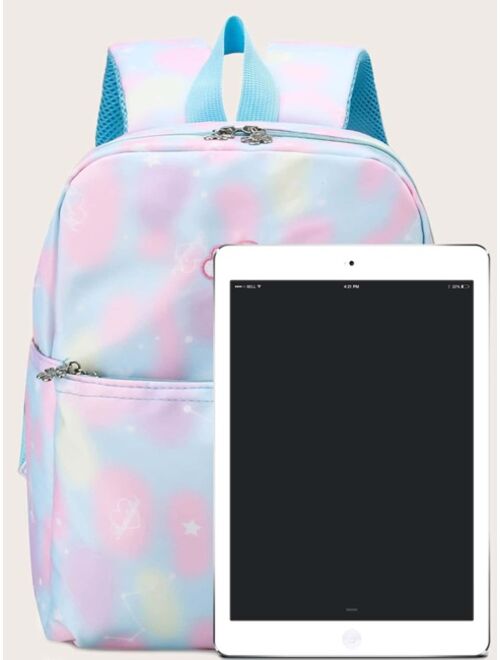 Shein Girls Cartoon Embroidered Backpack