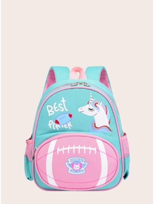Shein Girls Unicorn Graphic School Bag